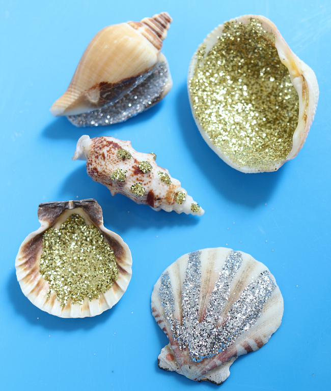 glittered shells