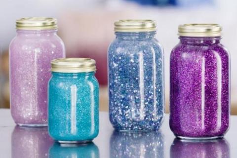 calming glitter jars