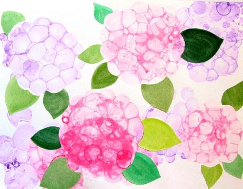 Bubble Paint Hydrangeas