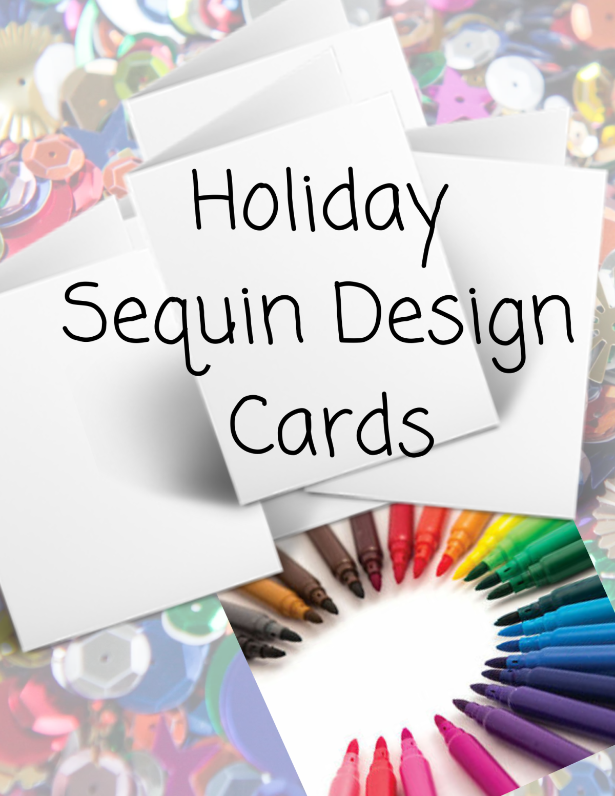 Holiday sequin design cards