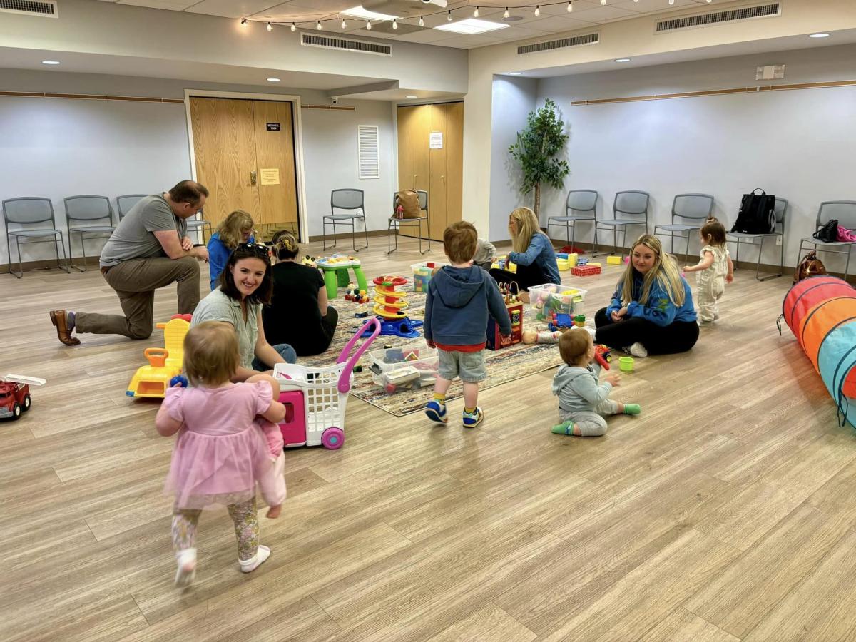 Families during playtime