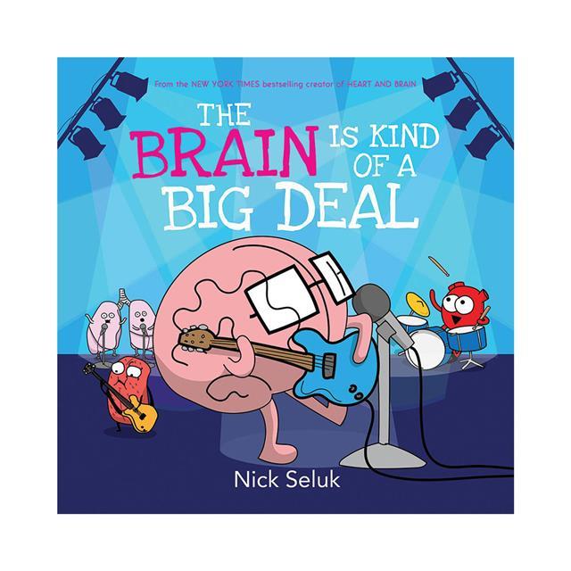 Image of book cover. Shows a brain playing the guitar.