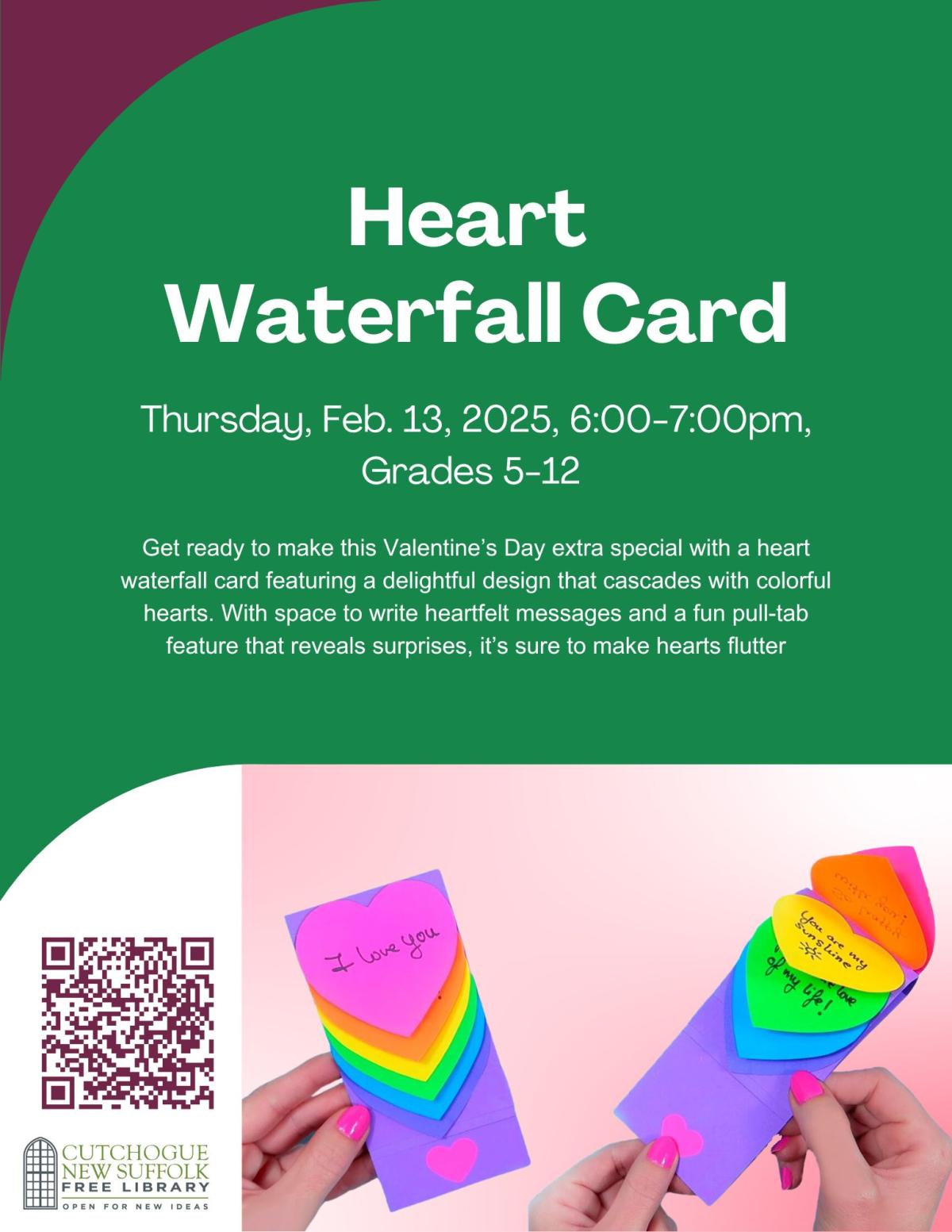 heart waterfall card